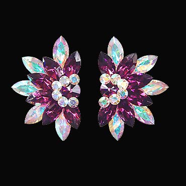 Rhinestone Earring 204163 AM-Amethyst