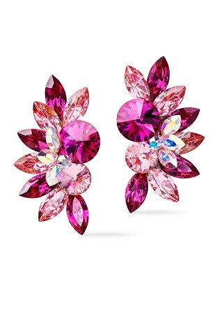 Rhinestone Earring 204164 FC-Fuchsia