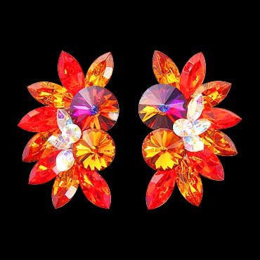 Rhinestone Earring 204164 TPHC-Topaz / Hyacinth