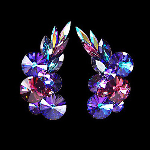 Rhinestone Earring 204165 HLFC-Heliotrope / Fuchsia