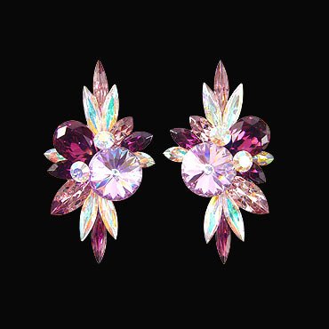 Rhinestone Earring 204168 VIO-Violet