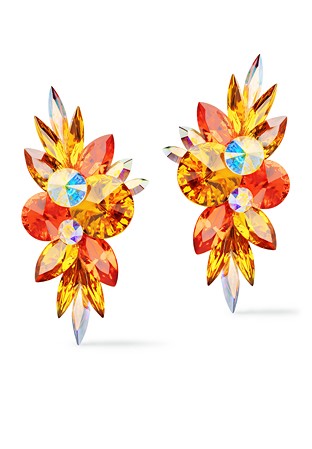 Rhinestone Earring 204171 TPLS-Topaz / Light Siam