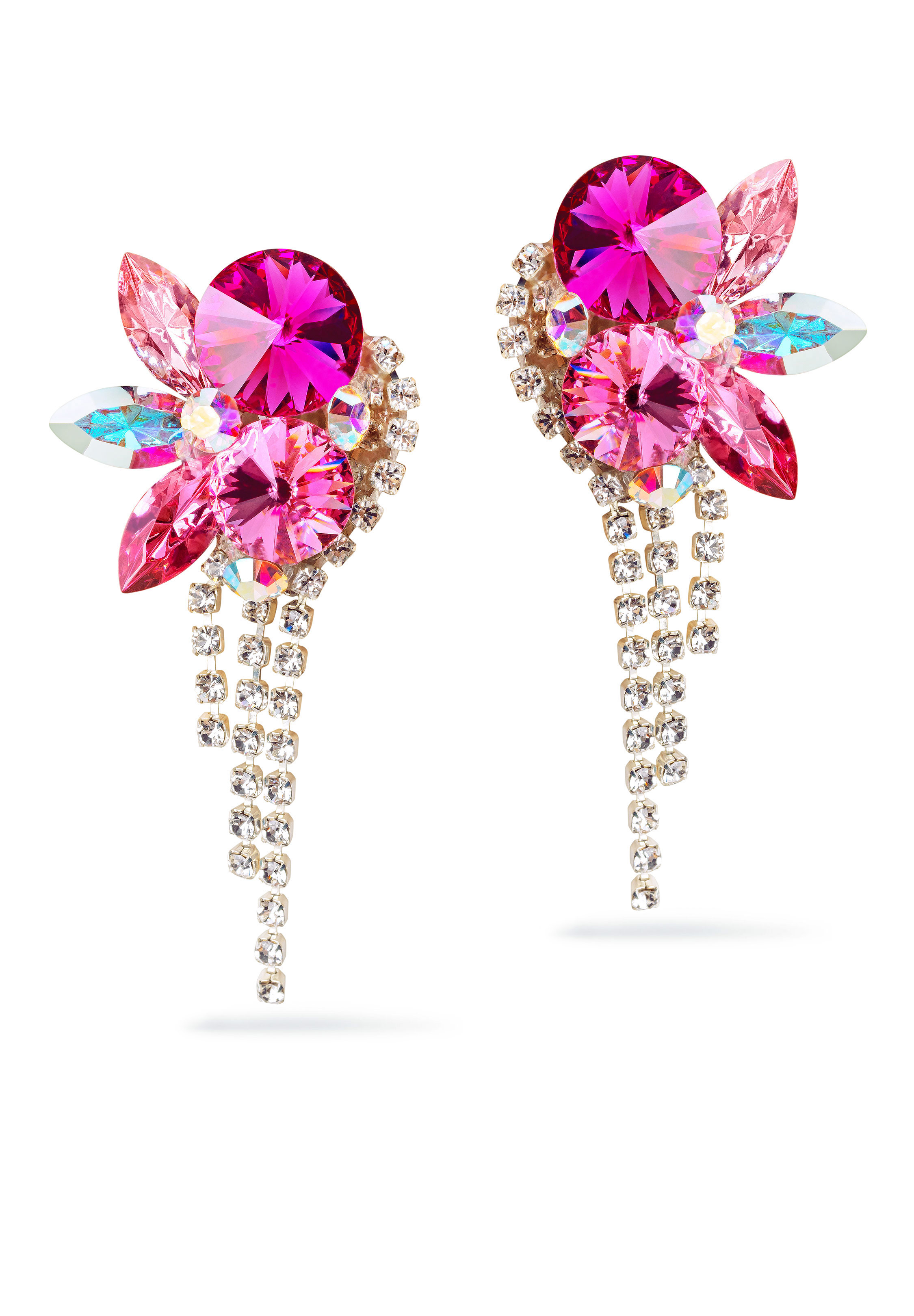 Rhinestone Earring 204178 FC-Fuchsia