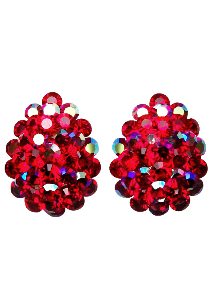 Rhinestone Earring 204205 LSMAB-Light Siam AB
