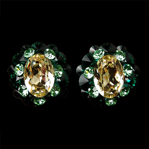 Rhinestone Earring 204262 JQEM-Jonquil / Emerald