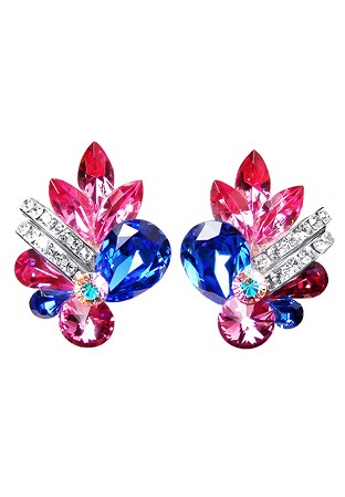 Rhinestone Earring 204263 RSSP-Rose / Sapphire