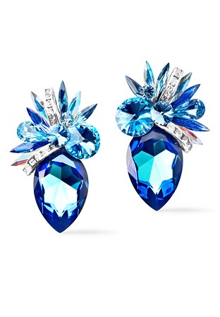 Rhinestone Earring 2045 MBAQ-Meridian Blue / Aquamarine