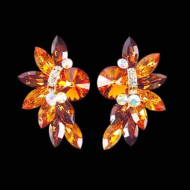 Rhinestone Earring 2049 TPST-Topaz / Smoked Topaz