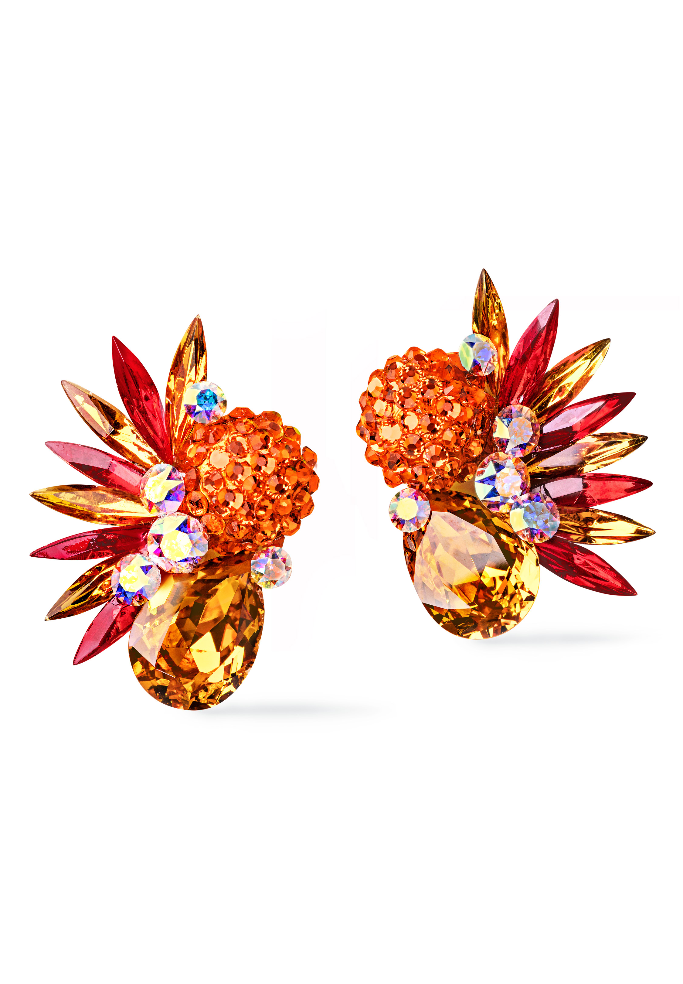 Rhinestone Earring 2053 LSTP-Light Siam / Topaz