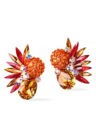 Rhinestone Earring 2053 LSTP-Light Siam / Topaz