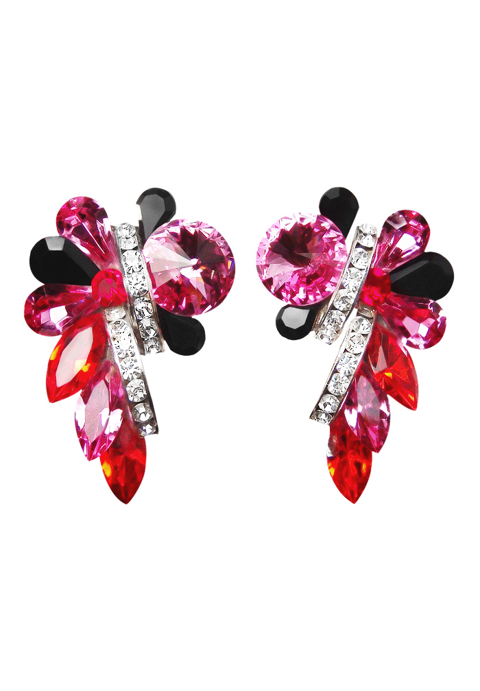 Rhinestone Earring 2058 RSHC-Rose / Hyacinth