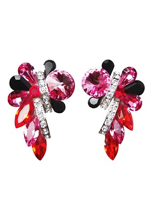 Rhinestone Earring 2058 RSHC-Rose / Hyacinth