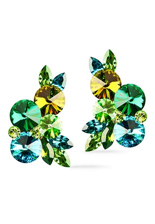 Rhinestone Earring 2064 EMBZOL-Emerald  / Blue Zircon