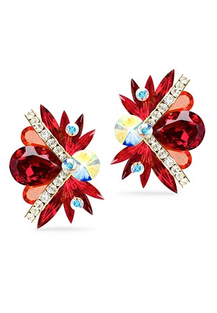Rhinestone Earring 2067 SIHC-Siam / Hyacinth