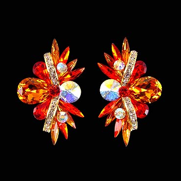 Rhinestone Earring 2067 TPHC-Topaz / Hyacinth