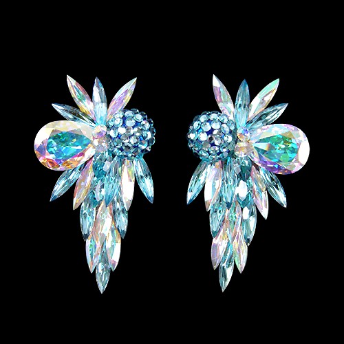 Rhinestone Earring 2074 AQ-Aquamarine