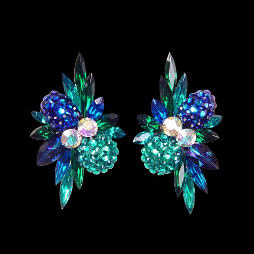Rhinestone Earring 2084 BZCB-Blue Zircon / Capri Blue