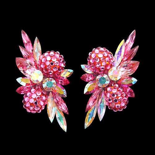 Rhinestone Earring 2084 FC-Fuchsia