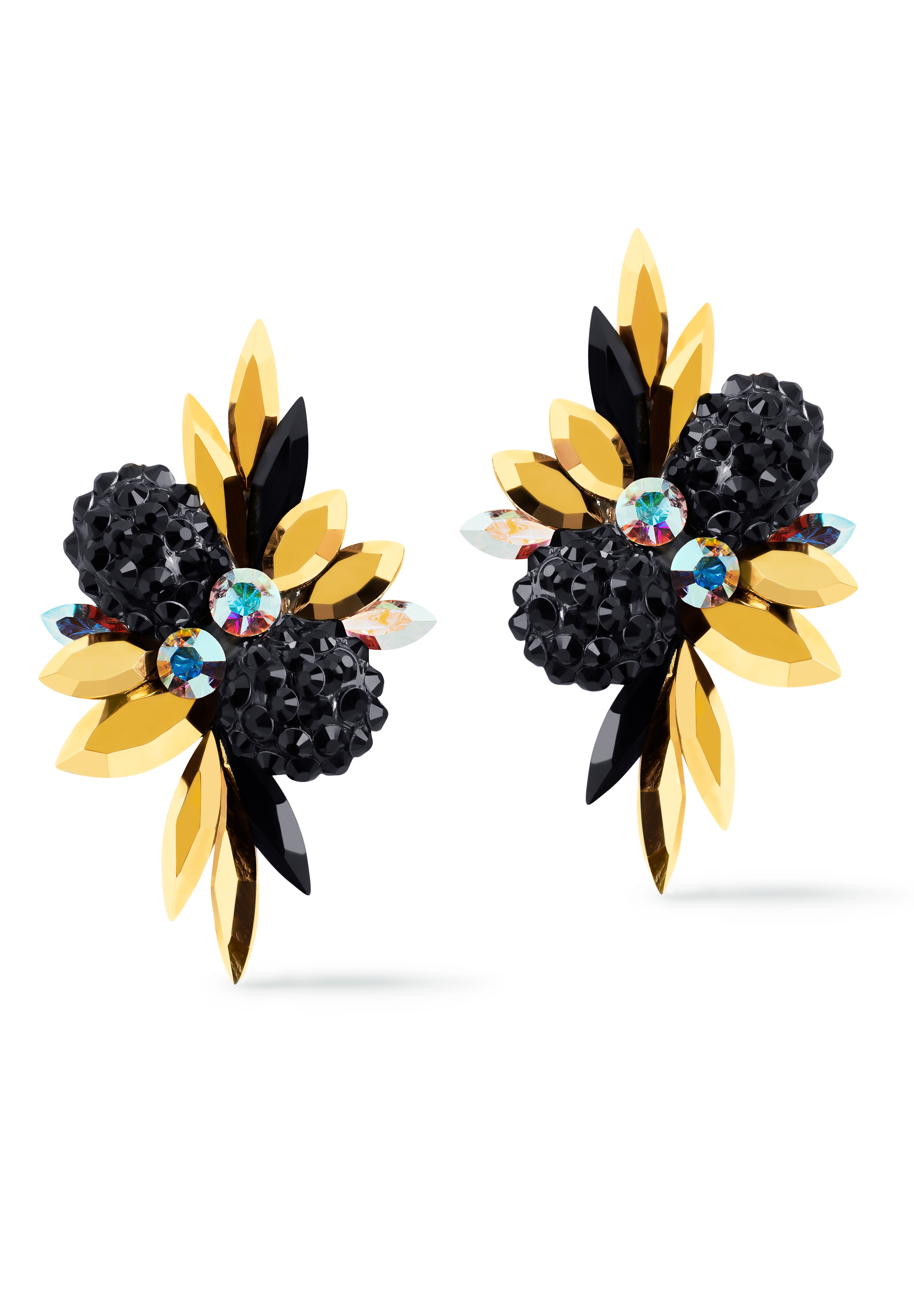 Rhinestone Earring 2084 JTGD-Gold / Jet