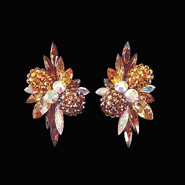 Rhinestone Earring 2084 ST-Smoked Topaz