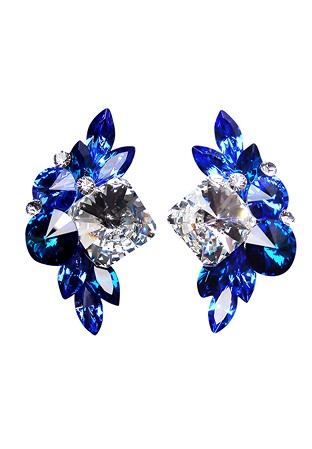 Rhinestone Earring 2087 SPCST-Sapphire / Crystal