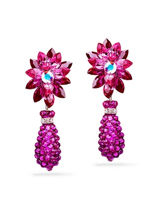 Rhinestone Earring 2089 FC-Fuchsia