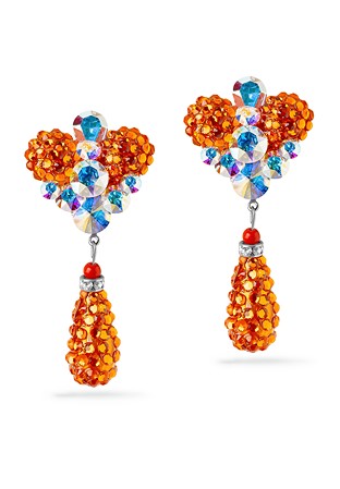 Rhinestone Earring 2093 HC-Hyacinth