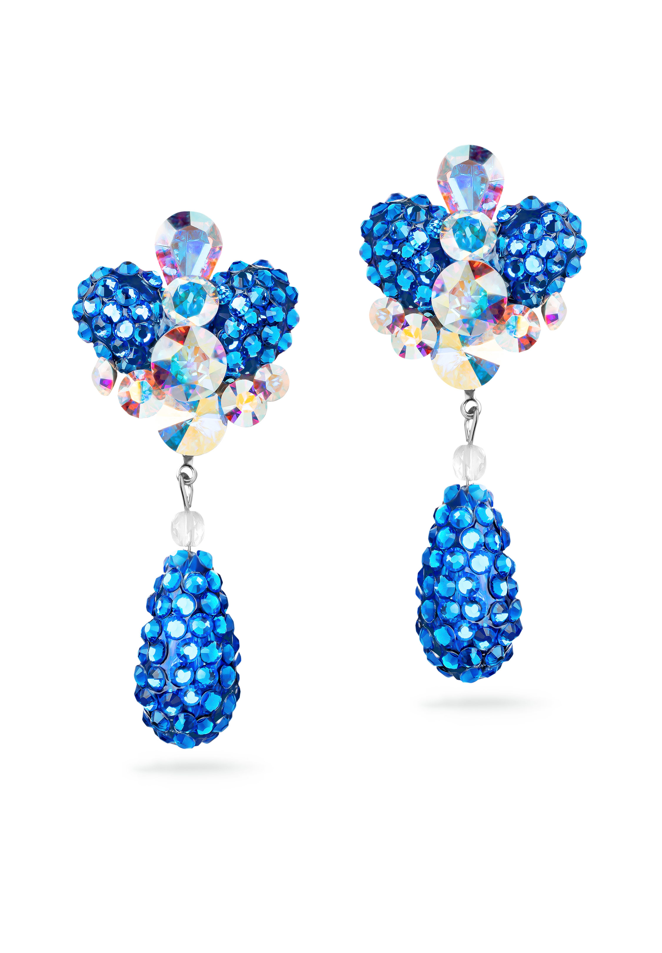 Women Ballroom Jewelry Accessories Earrings Crystal Sapphire 