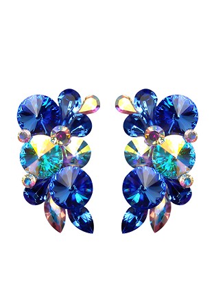 Rhinestone Earring 2128 SPCAB-Sapphire / Crystal AB