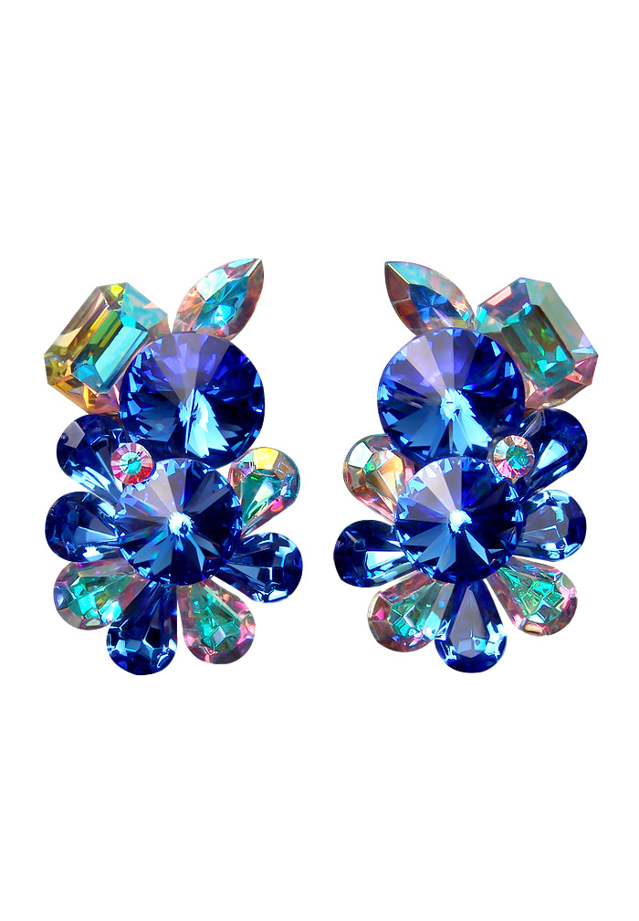 Rhinestone Earring 2130 SPCST-Sapphire / Crystal