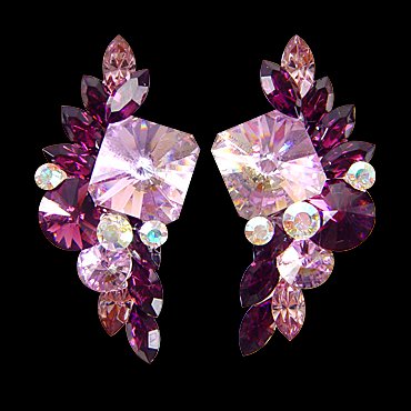 Rhinestone Earring 2132 LAM-Light Amethyst / Amethyst