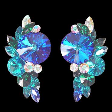 Rhinestone Earring 2132 SPAQ-Sapphire / Aquamarine