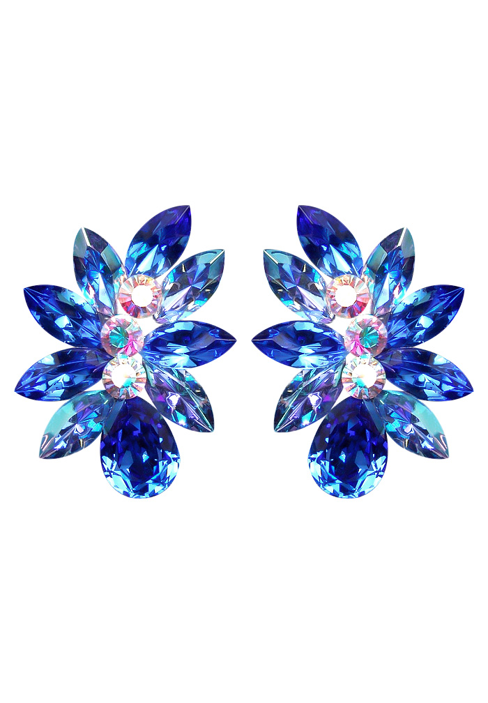 Rhinestone Earring 2137 SPLSAB-Sapphire / Light Sapphire AB