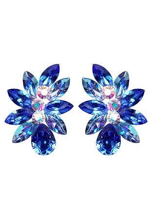 Rhinestone Earring 2137 SPLSAB-Sapphire / Light Sapphire AB