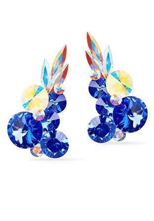 Rhinestone Earring 2078 SPCAB-Sapphire / Crystal AB