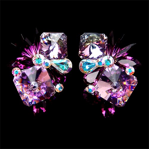 Rhinestone Earring 2163 AM-Amethyst