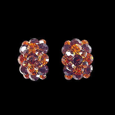 Rhinestone Earring 810256 STTP-Smoked Topaz / Topaz