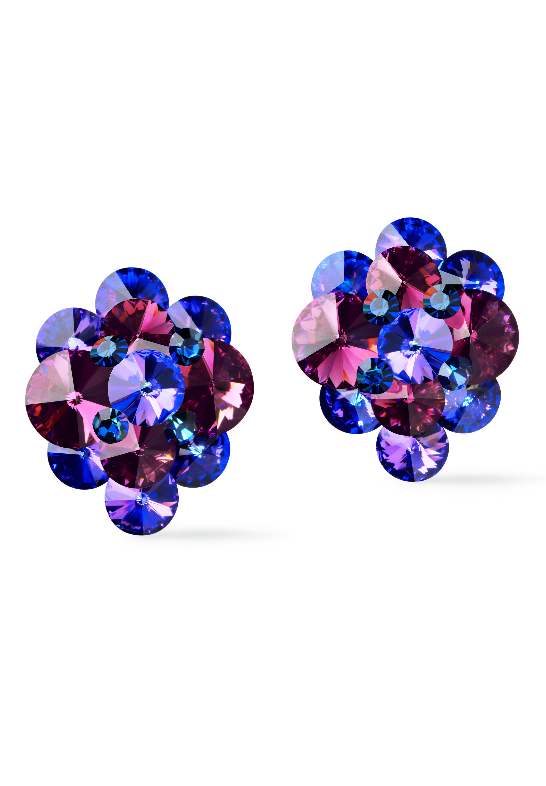 Rhinestone Earring 810387 HLCB-Heliotrope / Capri Blue