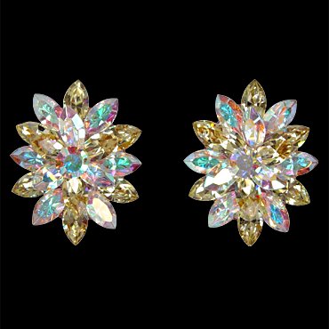 Rhinestone Earring 810390 CABJQ-Crystal AB / Jonquil