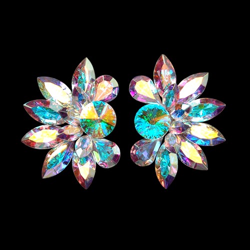 Rhinestone Earring 810392 CAB-Crystal AB