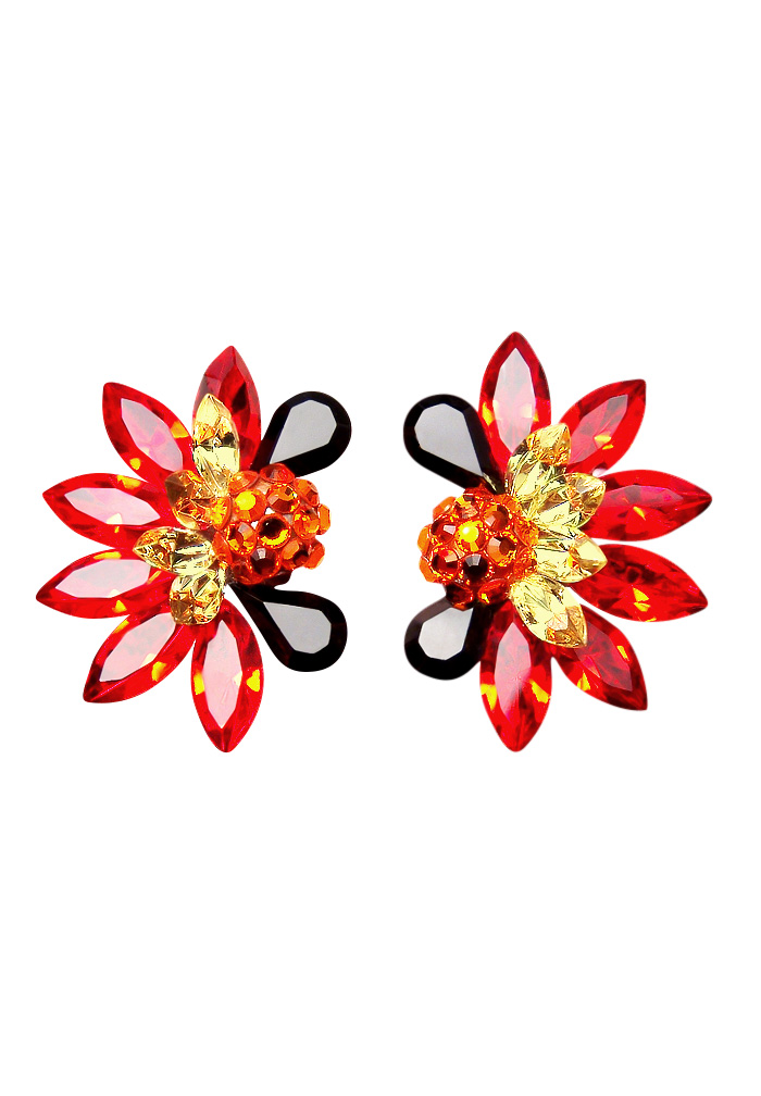 Rhinestone Earring 810392 HCSU-Hyacinth / Sun