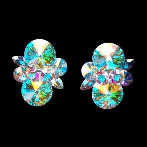 Rhinestone Earring 810396 CAB-Crystal AB