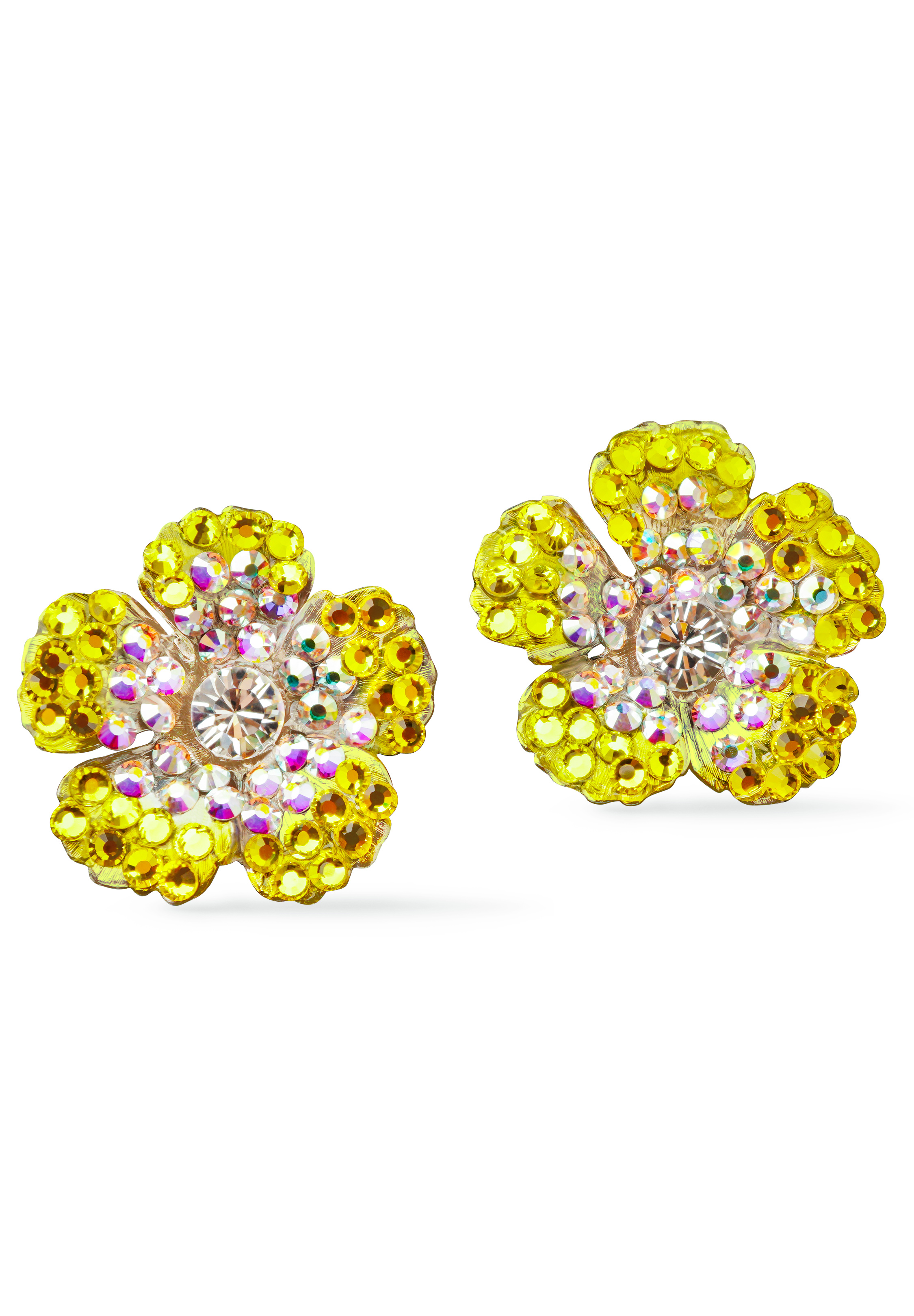 Rhinestone Earring CE50 CRCAB-Citrine / Crystal AB