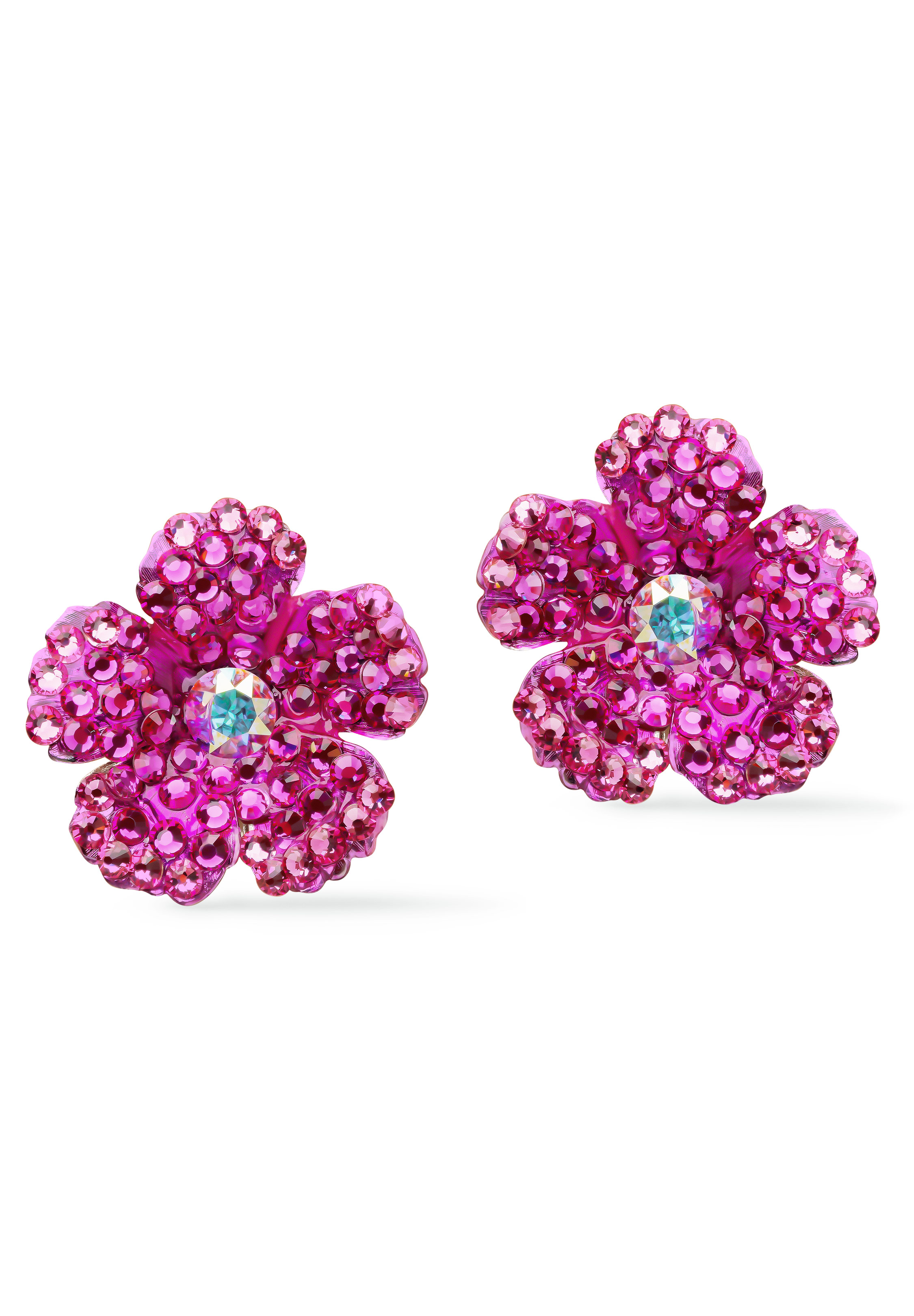Rhinestone Earring CE50 FCLR-Fuchsia / Light Rose