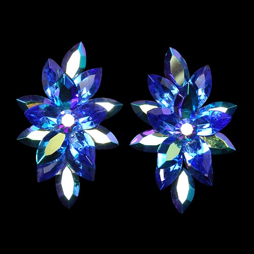 Rhinestone Earring CH01 SPSPAB-Sapphire / Sapphire AB