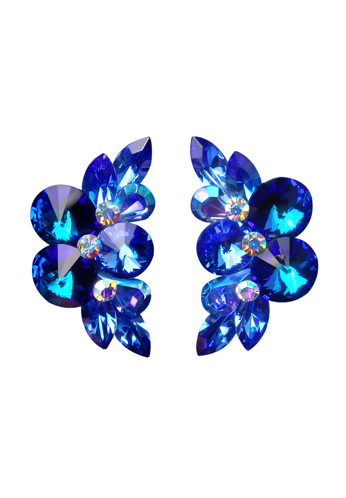 Rhinestone Earring CH22 CTCAB-Cobalt / Crystal AB