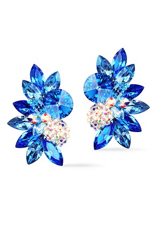Rhinestone Earring CH50 SPDSP-Sapphire / Dark Sapphire