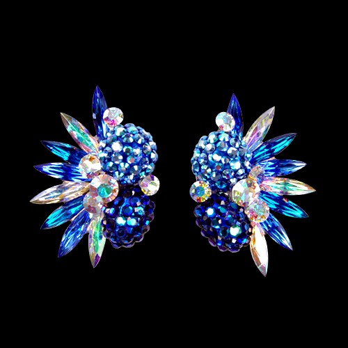 Rhinestone Earring CH67 SP-Sapphire