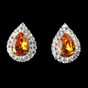 Rhinestone Earring E880183 TP-Topaz
