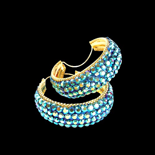 Rhinestone Earring HE/L JTAB-Jet AB
